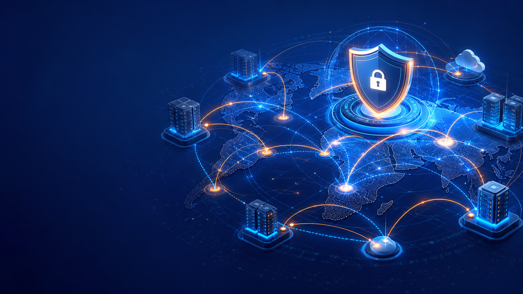 跨境网络搭建 全球节点 CDN DNS 安全加速示意图